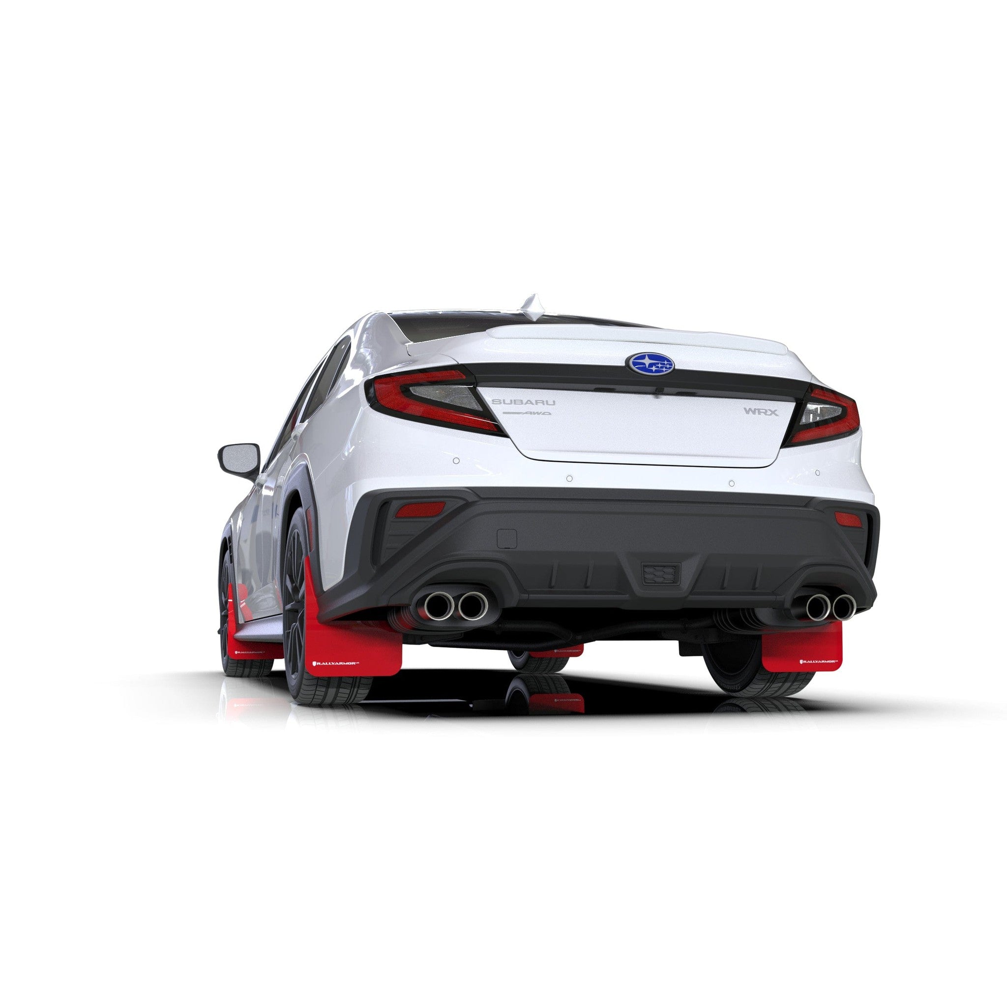 Rally Armor UR Red Mud Flap with White Logo Subaru WRX 2022-2026 | MF92-UR-RD/WH