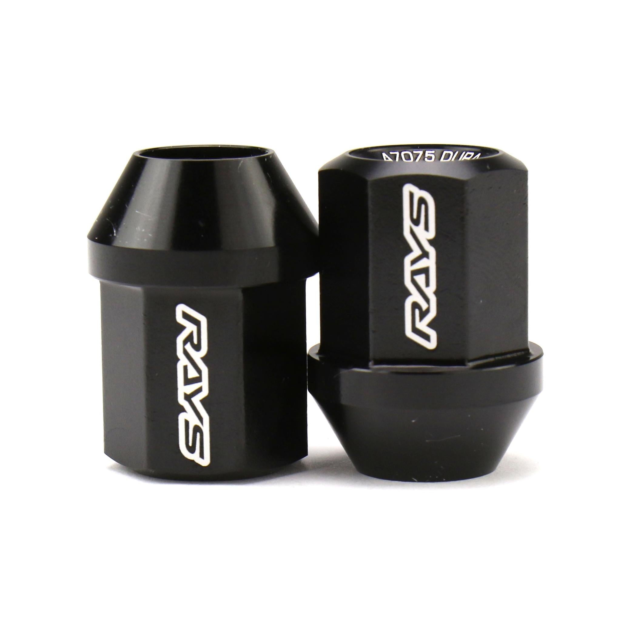 Rays Dura-Nut L32 Straight Type 12x1.25 Lug Nut Set 20 Piece Black | WDURA3212125B