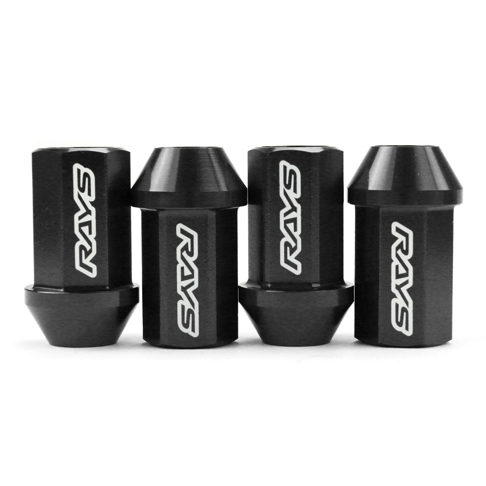 Rays Dura-Nut L42 Straight Type 12X1.25 Lug Nut Set 16 Lug 4 Lock Set Black | WDURA4212125B