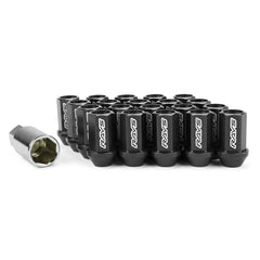 Rays Dura-Nut L42 Straight Type 12X1.25 Lug Nut Set 16 Lug 4 Lock Set Black | WDURA4212125B