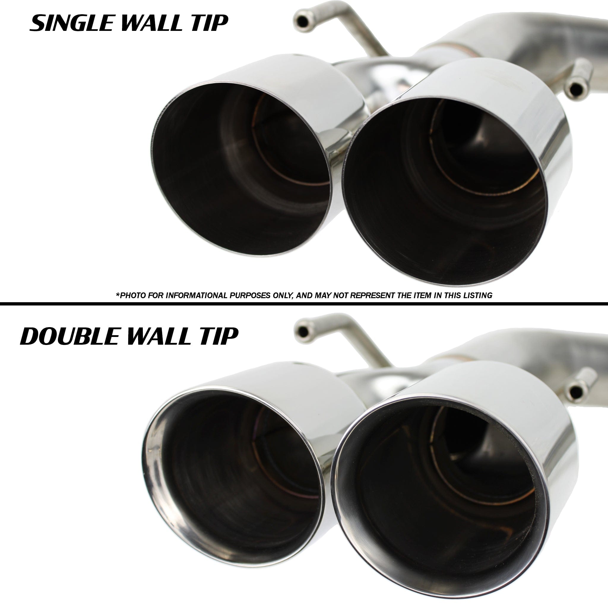Remark 3.5in Stainless Single Wall Tips Axleback Exhaust Subaru WRX 2022-2025 | RO-TSVB-S
