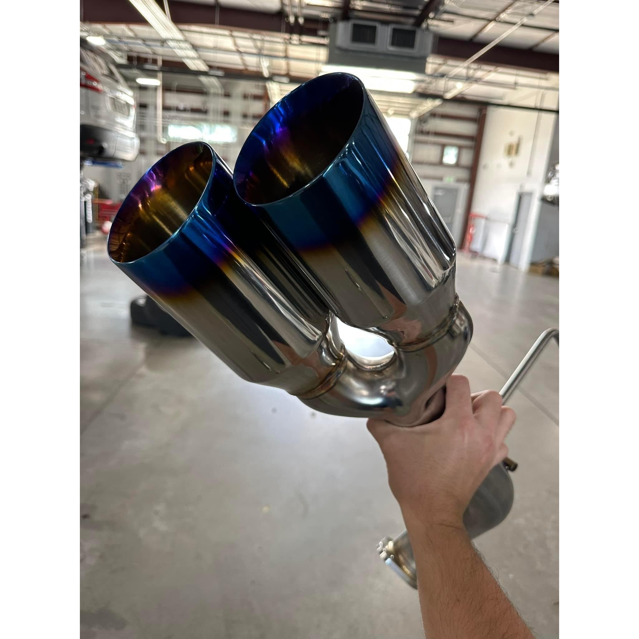 Remark 4in Burnt Stainless Double Wall Tips Axleback Exhaust Subaru WRX 2022-2026 | RO-TTVB-D4