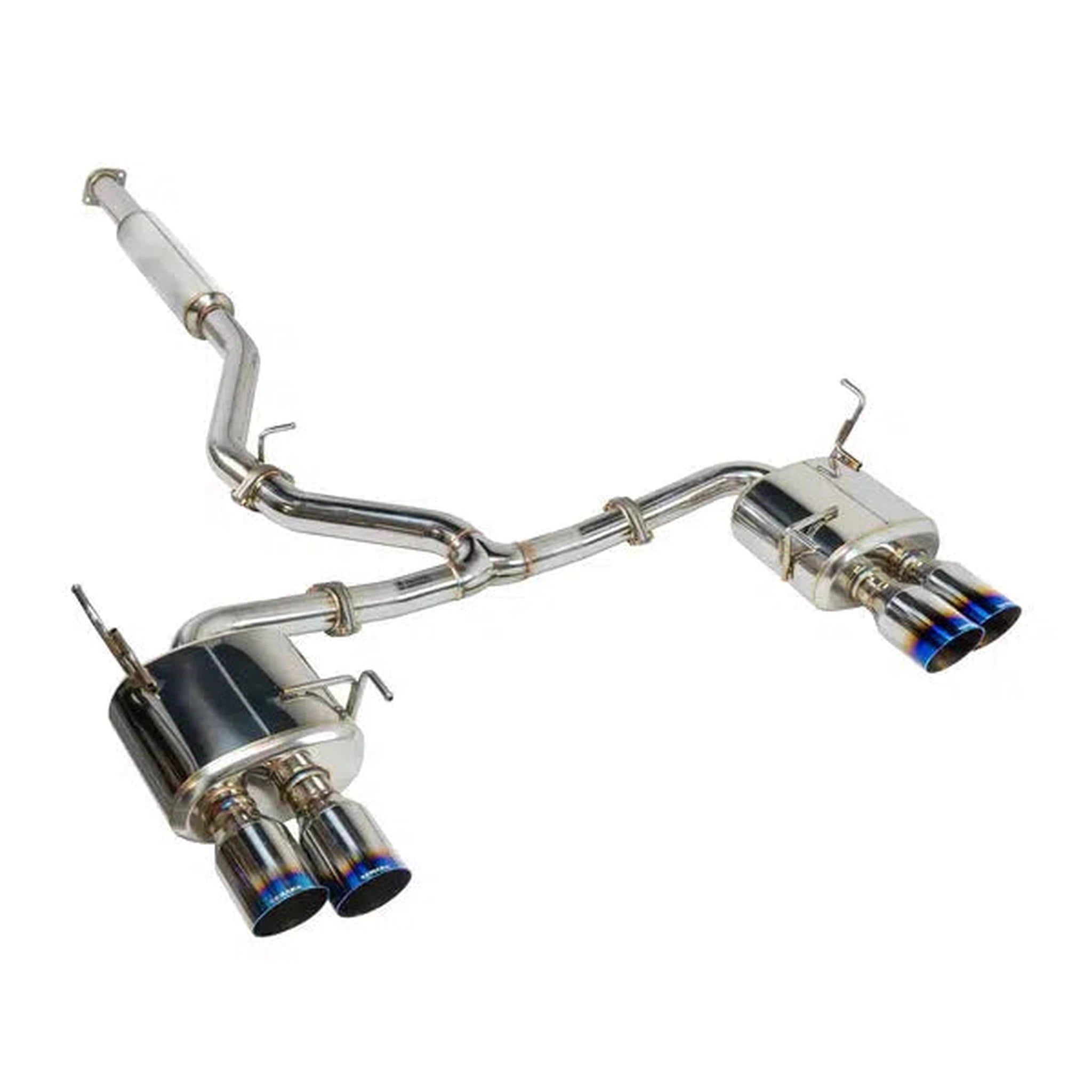 Remark Catback Exhaust, Subaru WRX VB - Stainless Single 4 Quad Tips (Resonated) | RK-C4076S-02C