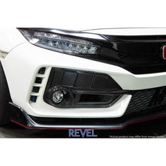 Revel GT Dry Carbon Front Fog Light Covers Left & Right Honda Civic Type R 2017-2021 | 1TR4GT0AH13