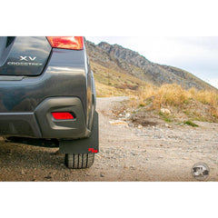 RokBlokz Original Rally Mud Flaps Black Flaps/Blue Logo Subaru Crosstrek XV 2013-2017