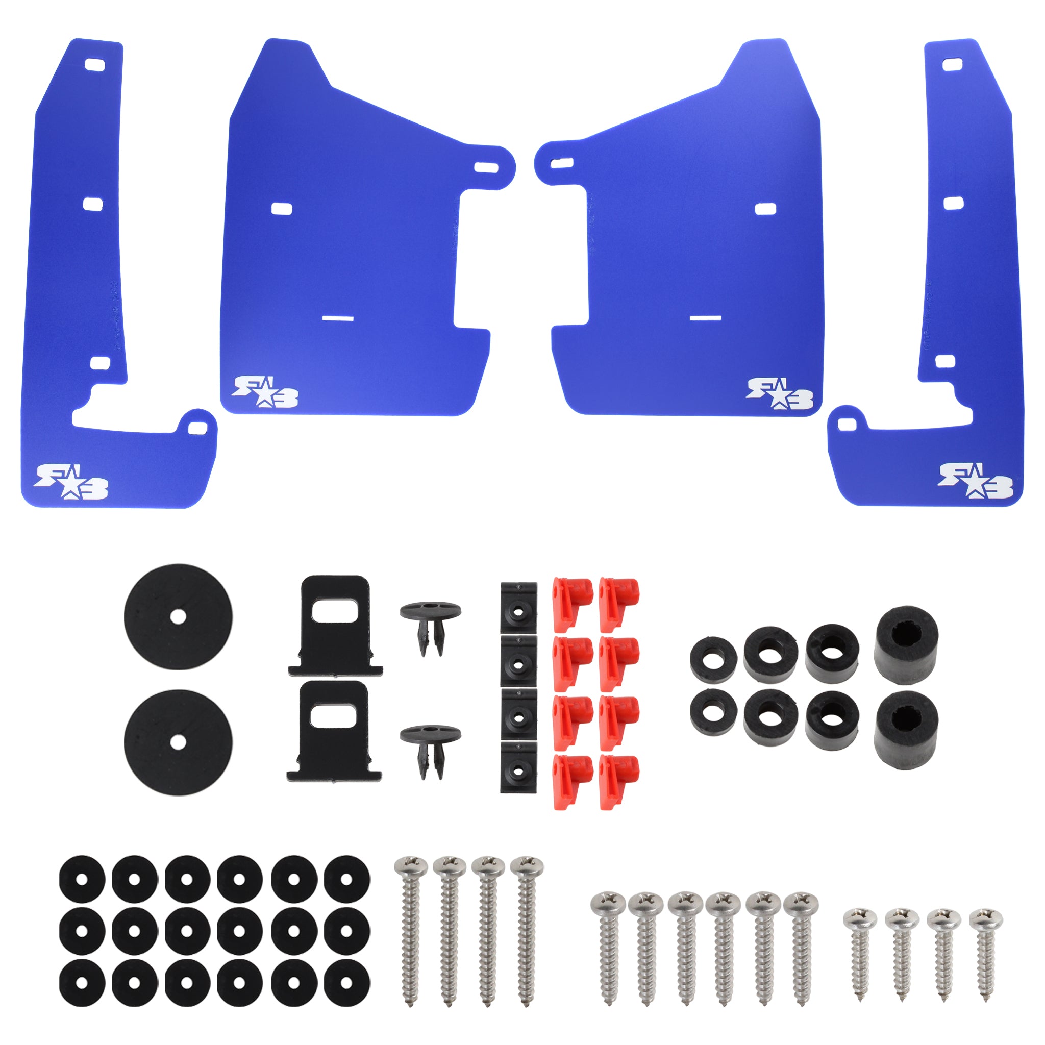 RokBlokz Original Rally Mud Flaps Blue Flaps w/ White Logo Subaru WRX 22-26 | S-VB-O-DBL/WHT