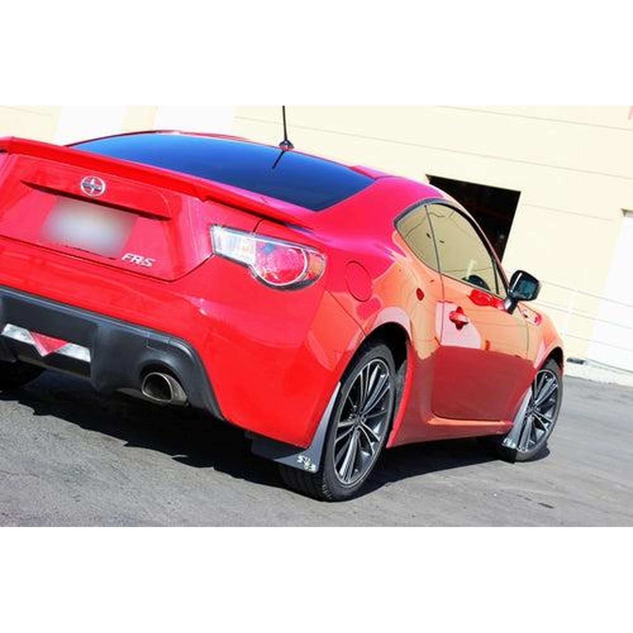 RokBlokz Original Rally Mud Flaps Lime Green Flaps/Black Logo Subaru BRZ / Scion FR-S 13-16