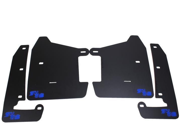 RokBlokz Short Rally Mud Flaps Black Flaps Blue Logo Subaru 2022-2026 WRX | S-VB-S-BLK/BLU