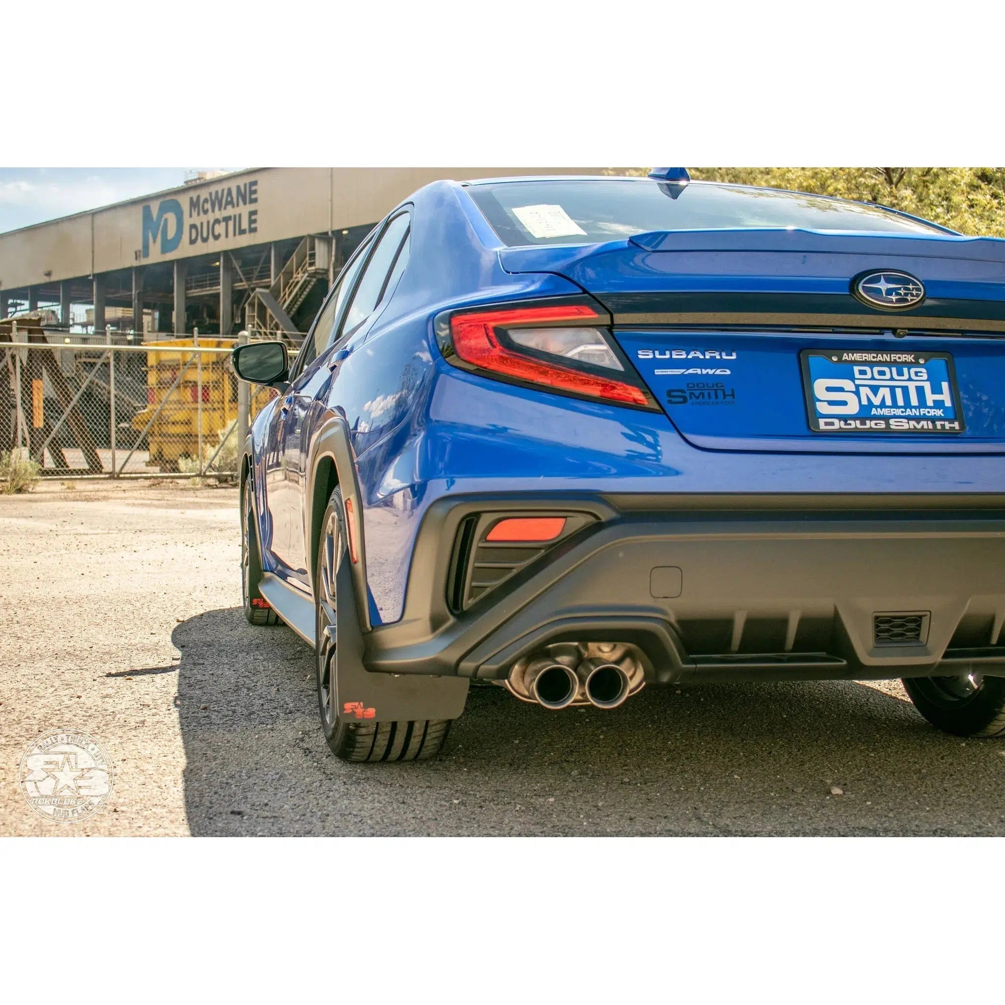 RokBlokz Short Rally Mud Flaps Black Flaps w/ Black Logo