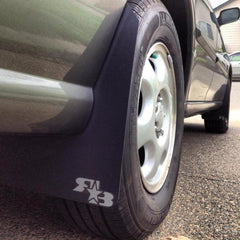 RokBlokz Short Rally Mud Flaps Bubble Gum Pink Flaps/White Logo Subaru Legacy 1995-1999