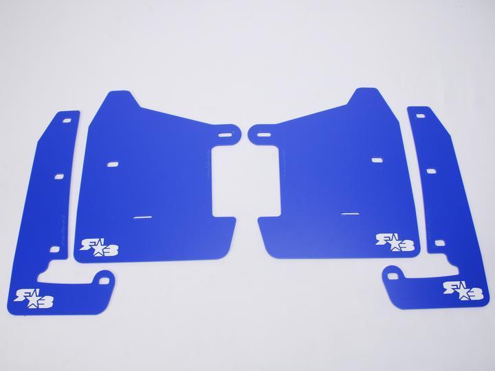 RokBlokz Short Rally Mud Flaps Deep Blue Flaps White Logo Subaru 2022-2026 WRX | S-VB-S-DBL/WHT