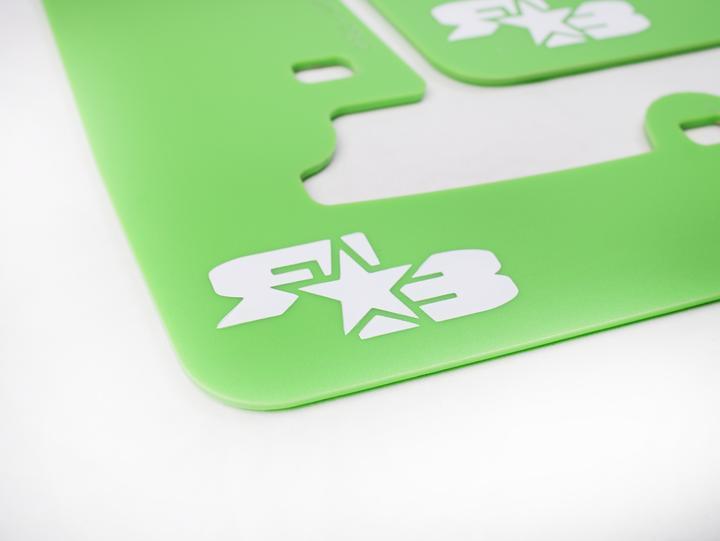 RokBlokz Short Rally Mud Flaps Lime Green Flaps White Logo Subaru 2022-2026 WRX | S-VB-S-LGR/WHT