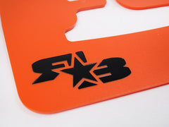 RokBlokz Short Rally Mud Flaps Orange Flaps Black Logo Subaru 2022-2026 WRX | S-VB-S-ORG/BLK