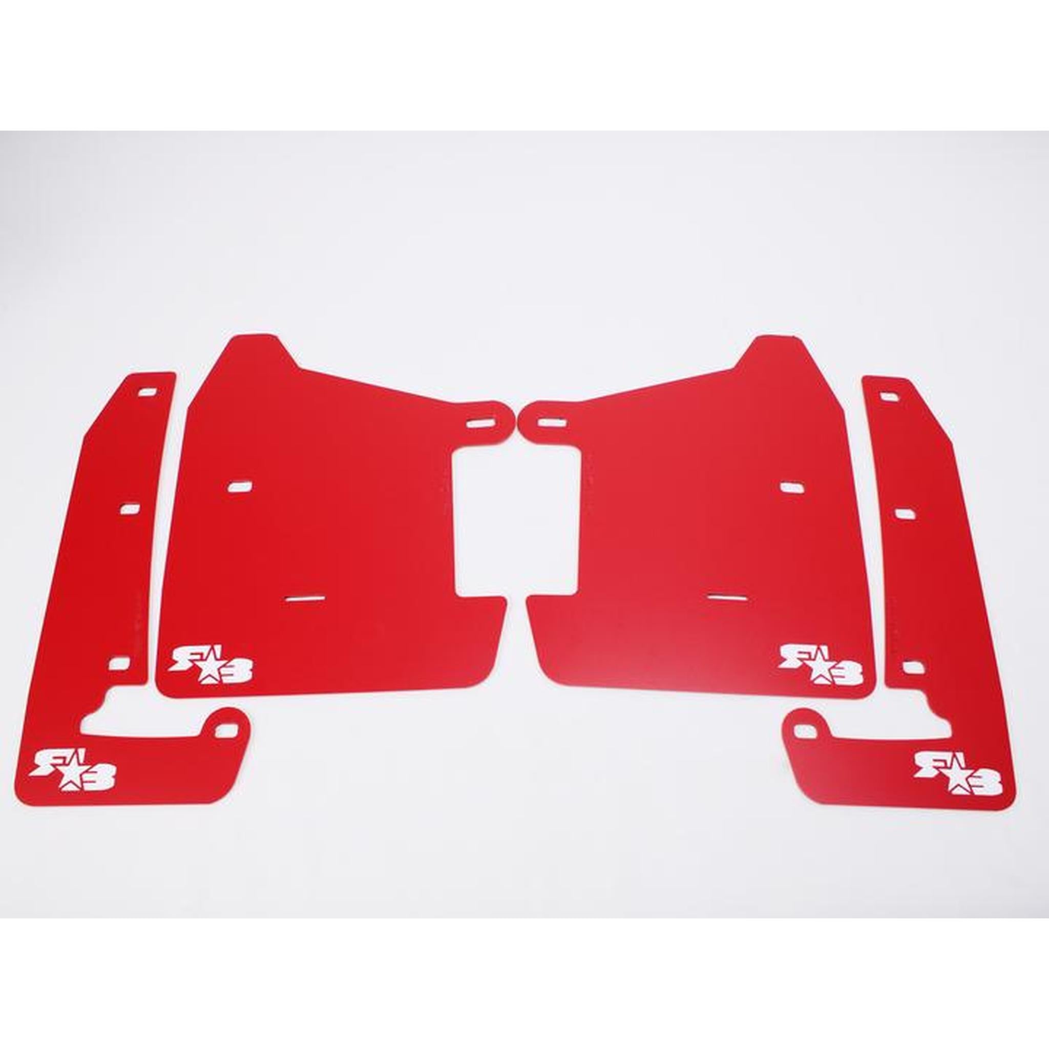 RokBlokz Short Rally Mud Flaps Red Flaps White Logo Subaru 2022-2026 WRX | S-VB-S-RED/WHT