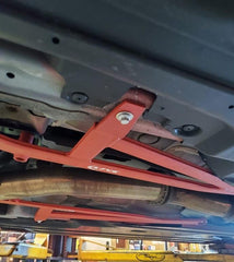 SMY Center Floor Power Brace Kit Wrinkle Black Subaru WRX / STI 2008-2021 | SMY-SUSBK-MIDDLE