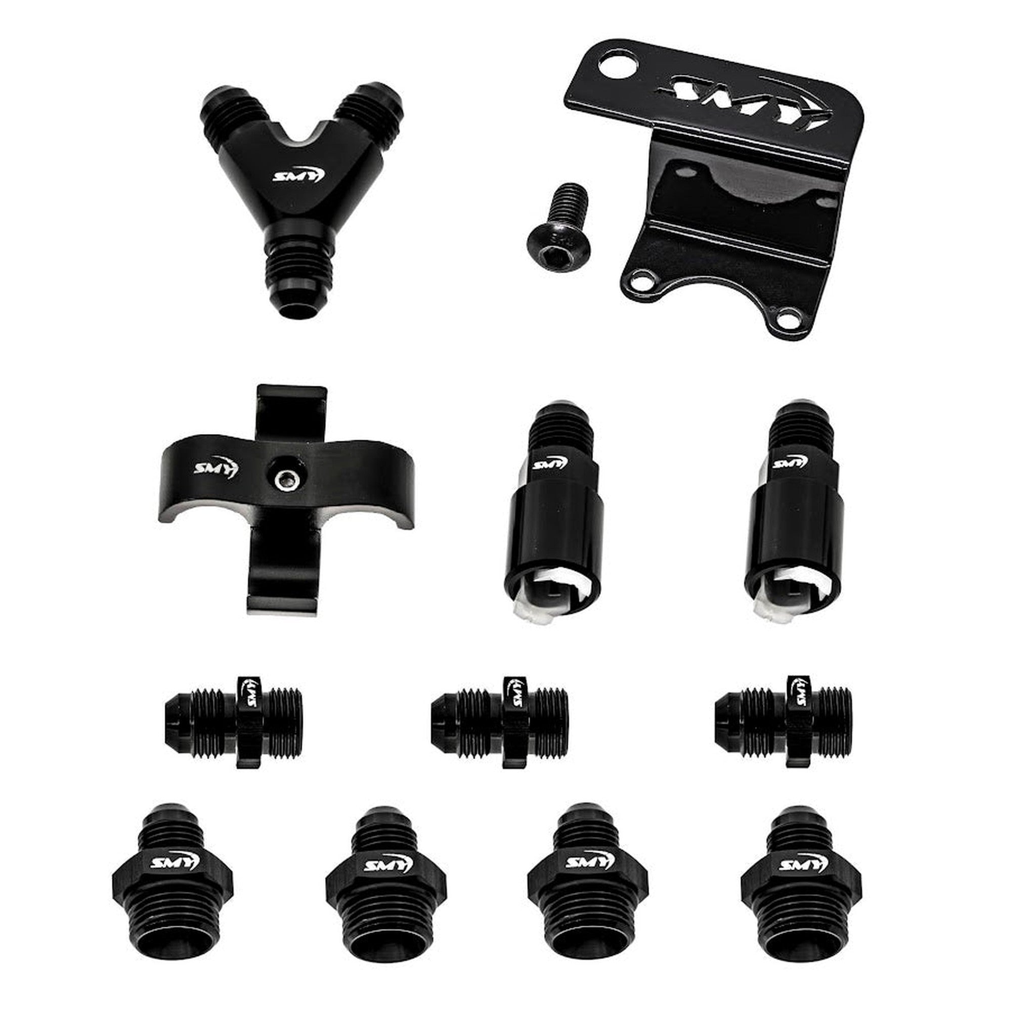 SMY Top Feed PTFE Fuel Line Kit Red Fuel Rails & Fuel Pressure Regulator Subaru WRX 2002-2014 / STI 2004-2021