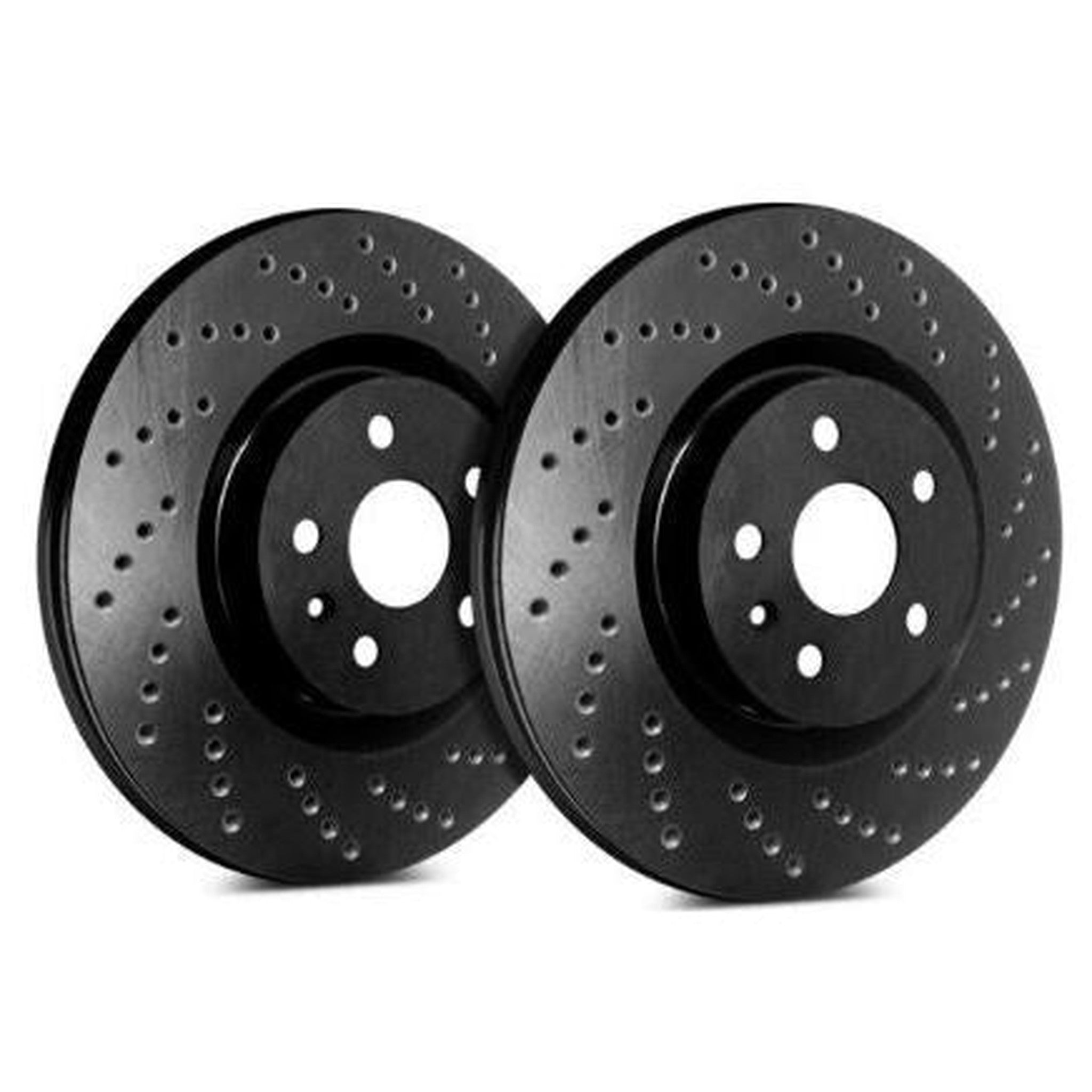 SP Performance Front Pair Cross Drilled Brake Rotors Black Zinc Subaru WRX 2022-2025 | C47-567-BP
