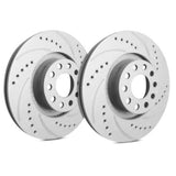 SP Performance Front Pair Drilled and Slotted Brake Rotors Gray Coating Subaru WRX 22-24 | F47-567