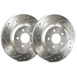 SP Performance Front Pair Drilled and Slotted Brake Rotors Silver Subaru WRX 2022-2024 | F47-567-P