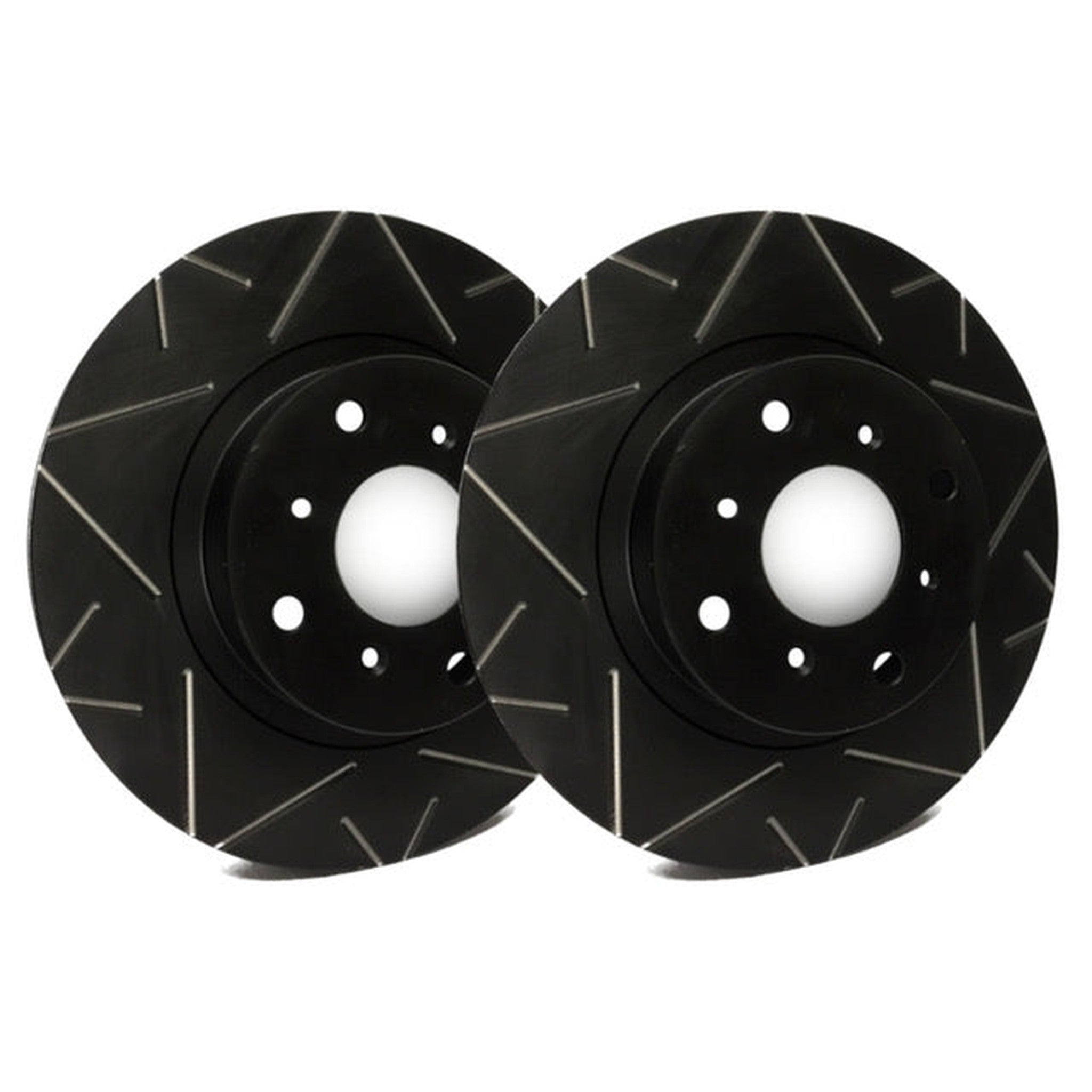 SP Performance Front Pair Slotted Peak Series Rotors Black Zinc Subaru WRX 2022-2025 | V47-567-BP