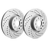 SP Performance Front Pair Slotted and Double Drilled Rotors Gray Subaru WRX 2022-2024 | S47-567