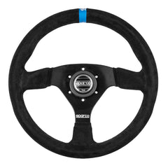 SPARCO 383 Suede Steering Wheel Black w/ Logo | 015R383PSNLOGO