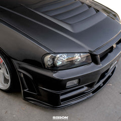 Seibon DS Carbon Fiber Hood Nissan Skyline R34 GT-R 1999-2002 | HD9901NSR34-DS