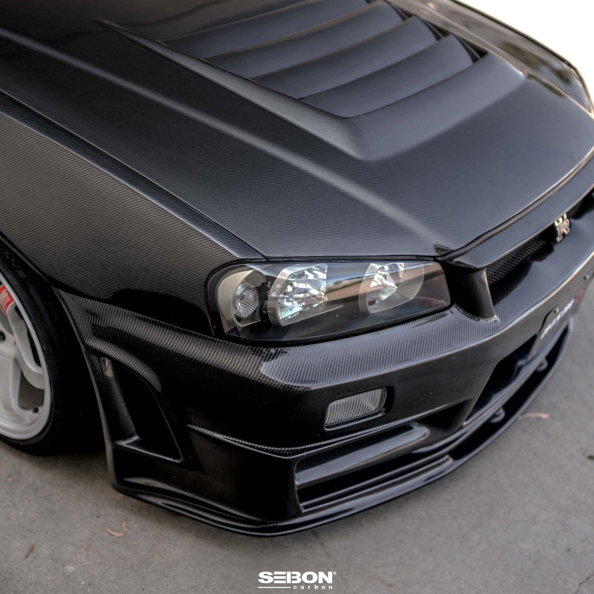 Seibon DS Carbon Fiber Hood Nissan Skyline R34 GT-R 1999-2002 | HD9901NSR34-DS