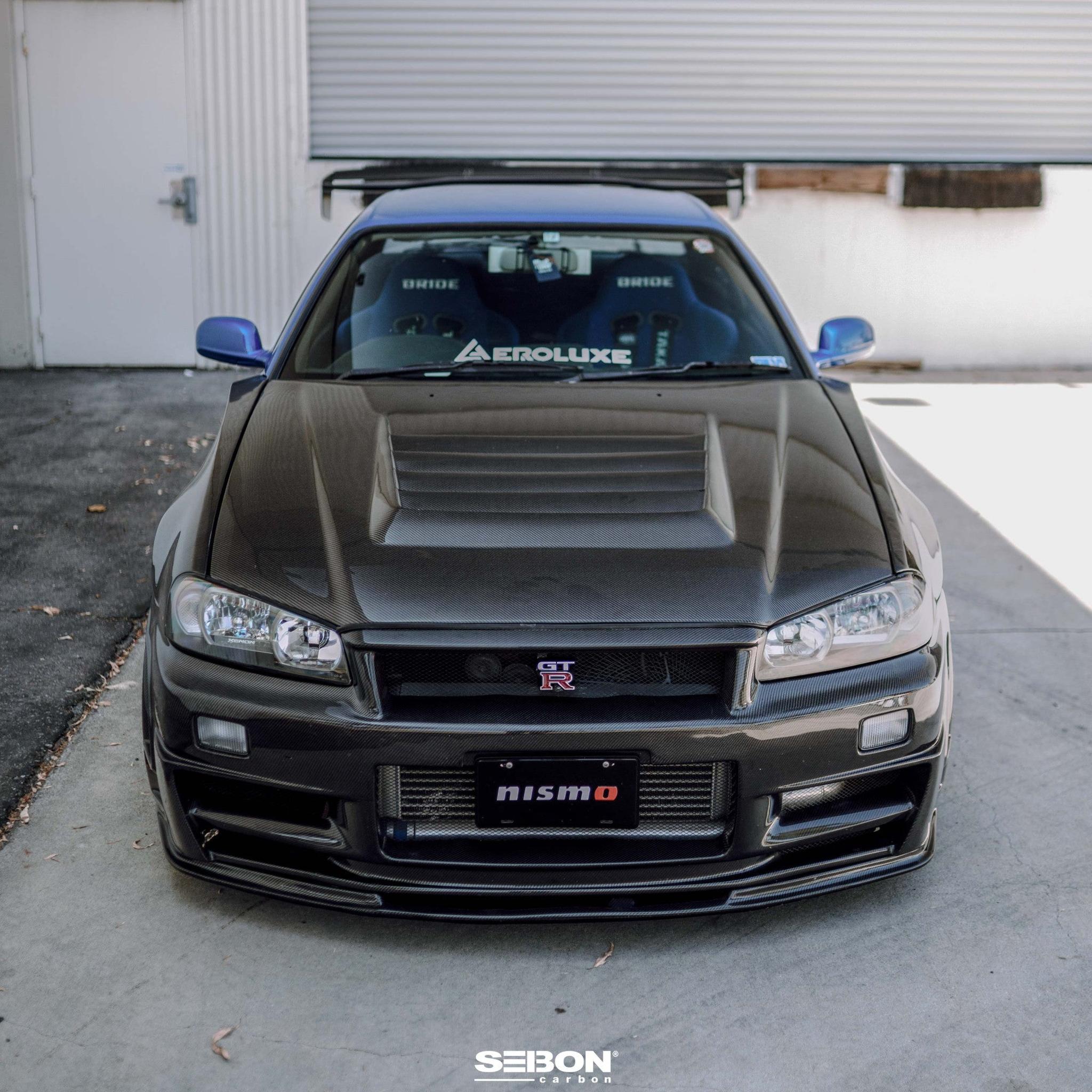 Seibon DS Carbon Fiber Hood Nissan Skyline R34 GT-R 1999-2002 | HD9901NSR34-DS