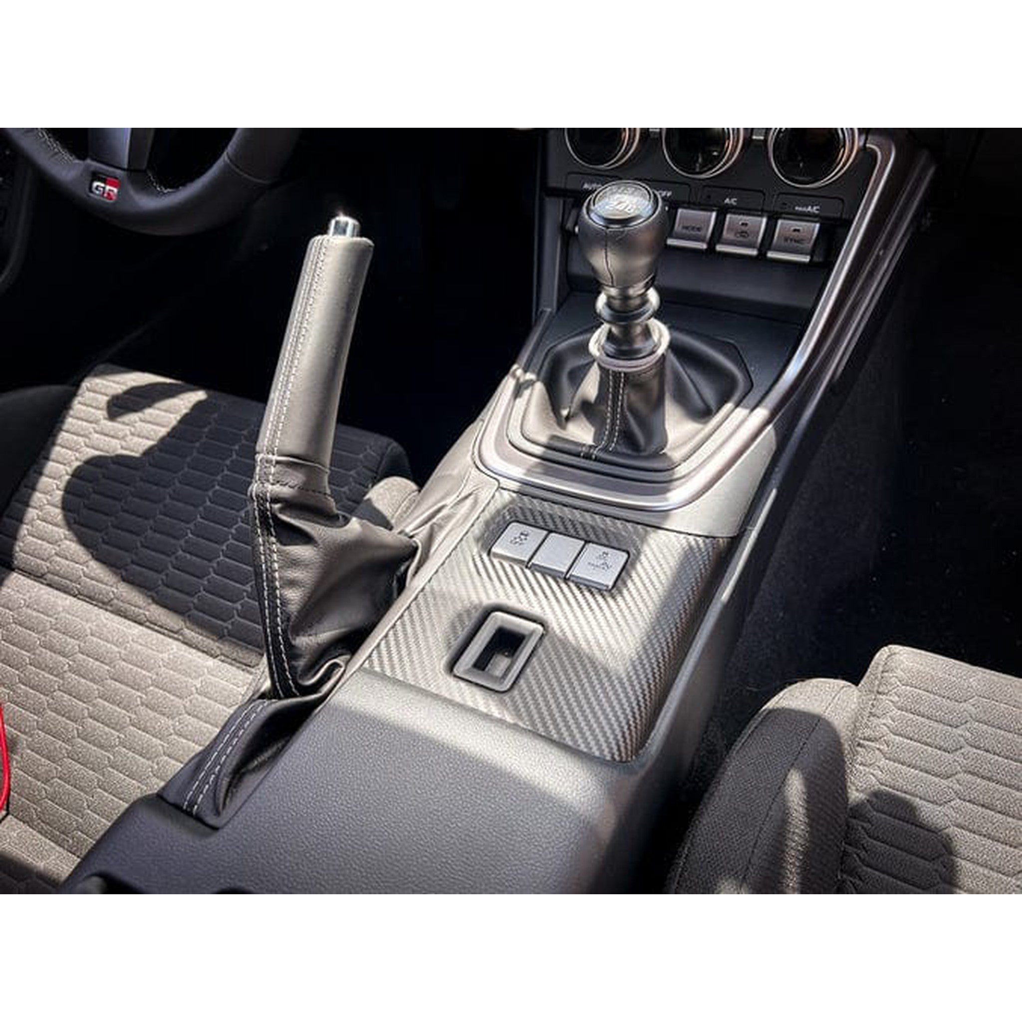 Sticker Fab Lower Console Trim 3D Carbon Overlay Vinyl - 2022-2026 BRZ / GR86 MT