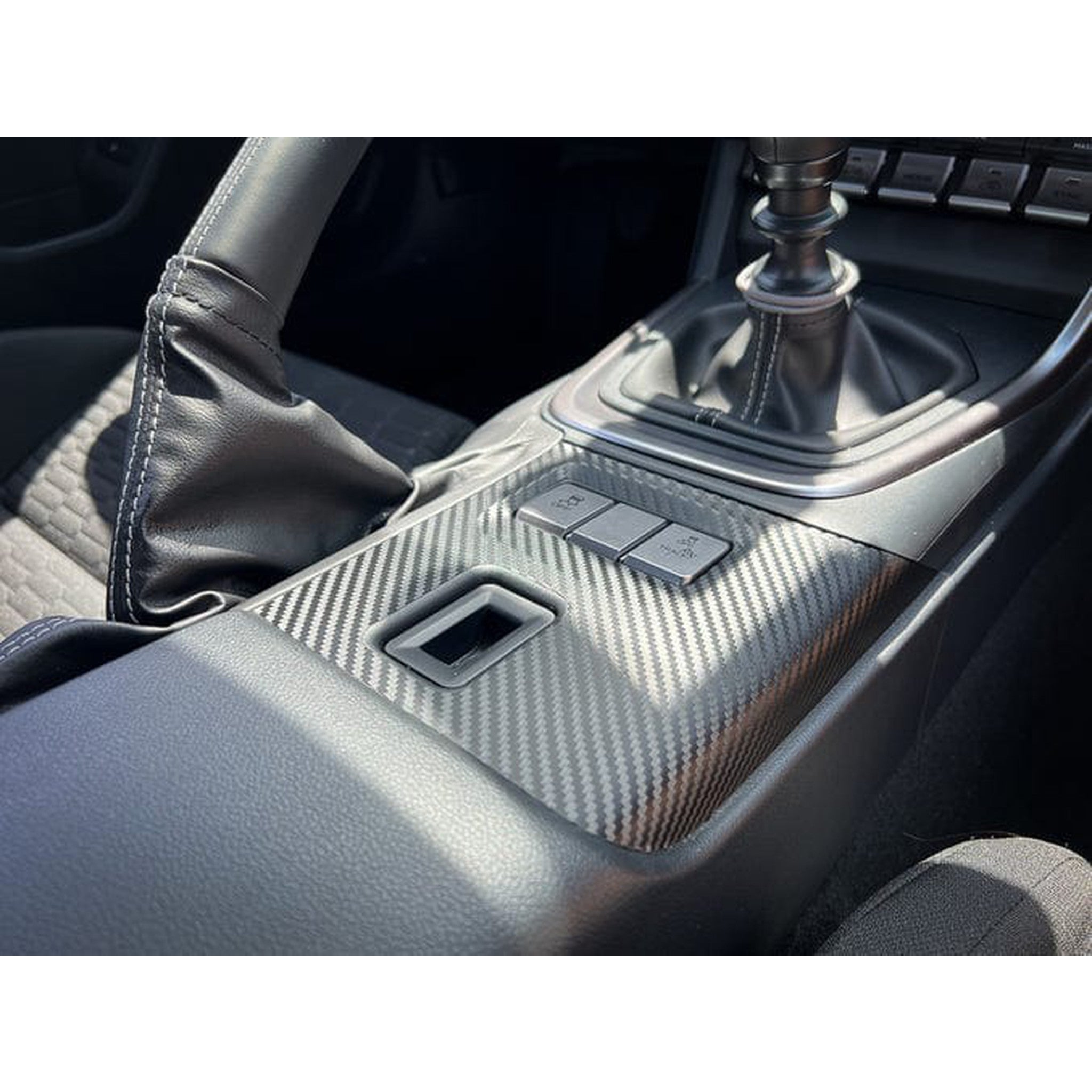 Sticker Fab Lower Console Trim 3D Carbon Overlay Vinyl - 2022-2026 BRZ / GR86 MT