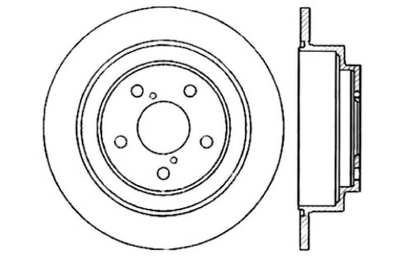 StopTech Slotted & Drilled Left Rear Rotor Subaru WRX 2002-2005 | 127.47011L