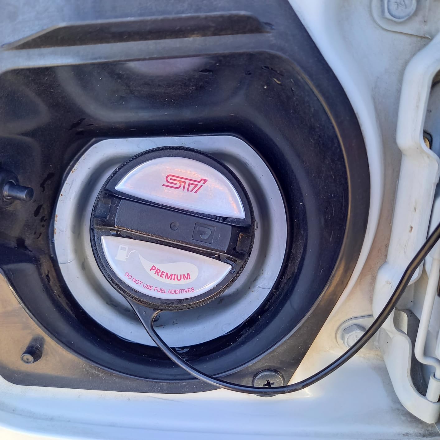 Subaru JDM STI Fuel Cap Emblem Silver - Premium Gas | STSG18100630