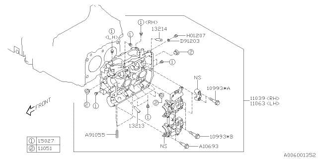 Subaru OEM 2.0L Cylinder Head Assembly Right 15-21 WRX / 14-18 Forester XT | 11039AC401