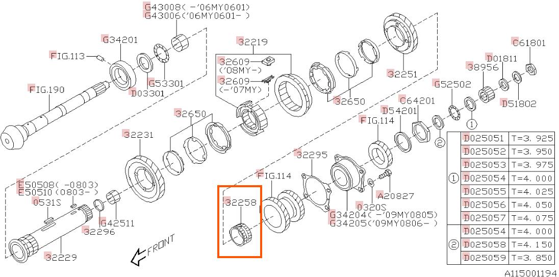Subaru OEM 2nd Gear Driven Bushing Subaru STI 2004-2021 | 32258AA010
