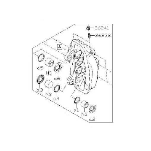 Subaru OEM 6-Pot Gold Brembo Brake Caliper Front Left Subaru WRX TS 2025 | 26292VC030