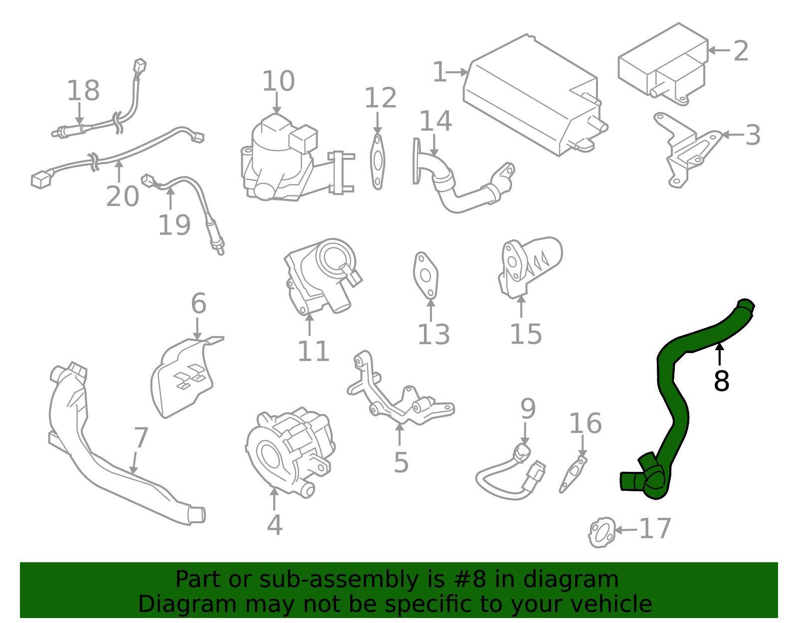 Subaru OEM Air Pump Hose Subaru WRX 2008-2014 | 14865AA030