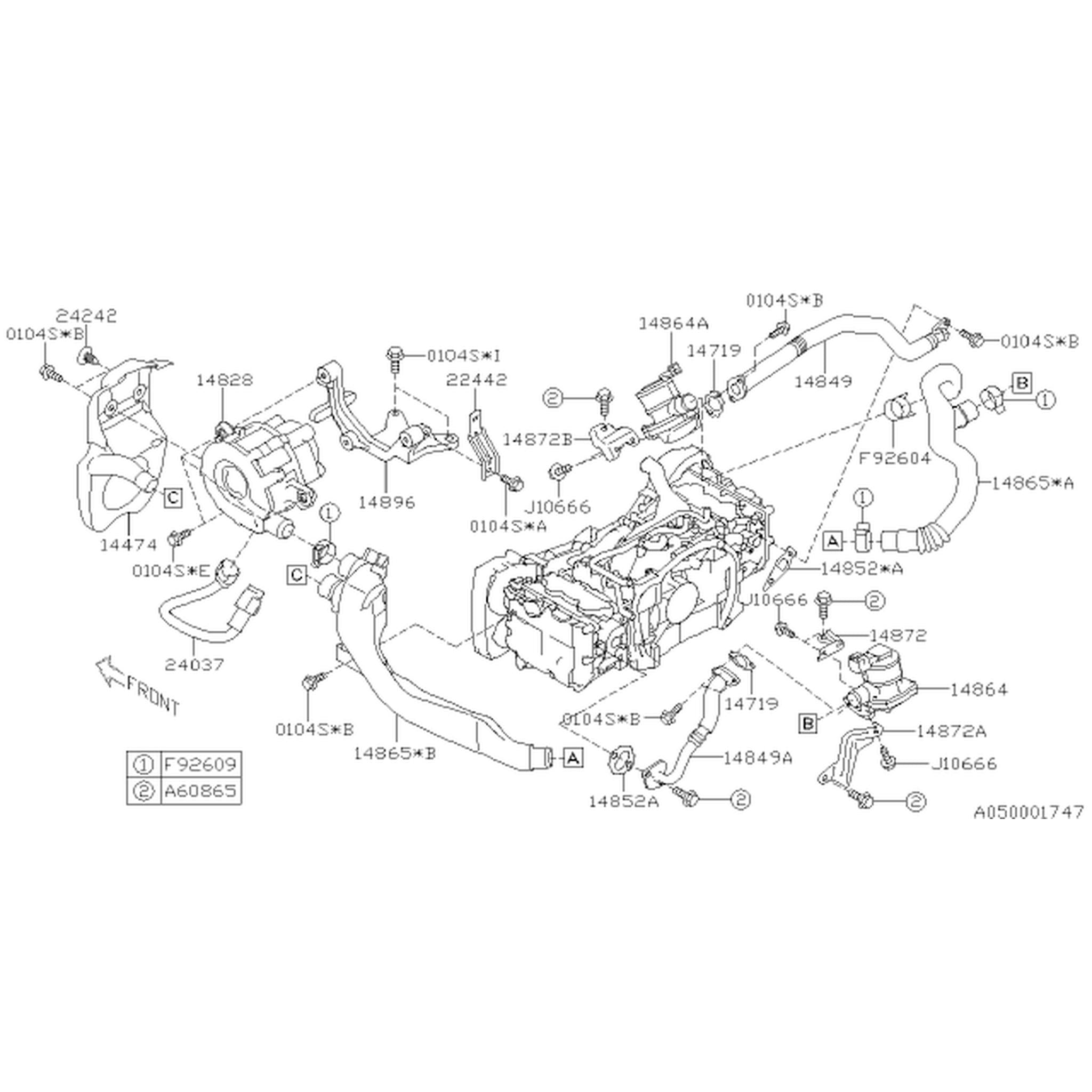 Subaru OEM Air Suction Valve Inlet WRX 06-07 / STI 07-21 | 14864AA020