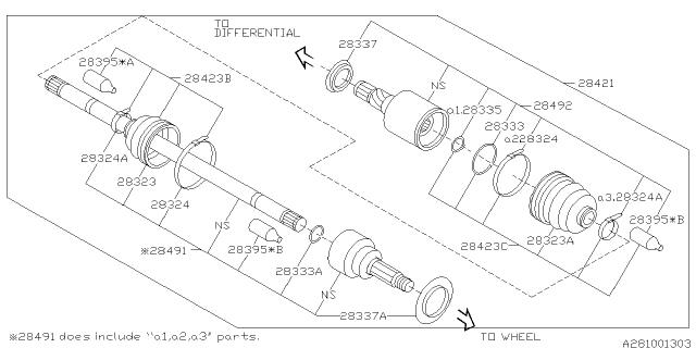 Subaru OEM Axle Assembly STI 2010-2021 | 28421FG022
