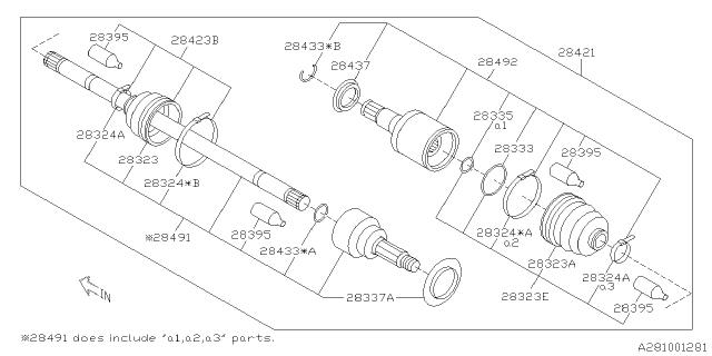 Subaru OEM Axle Boot Kit - Rear Inner 05-21 STI | 28497FE021