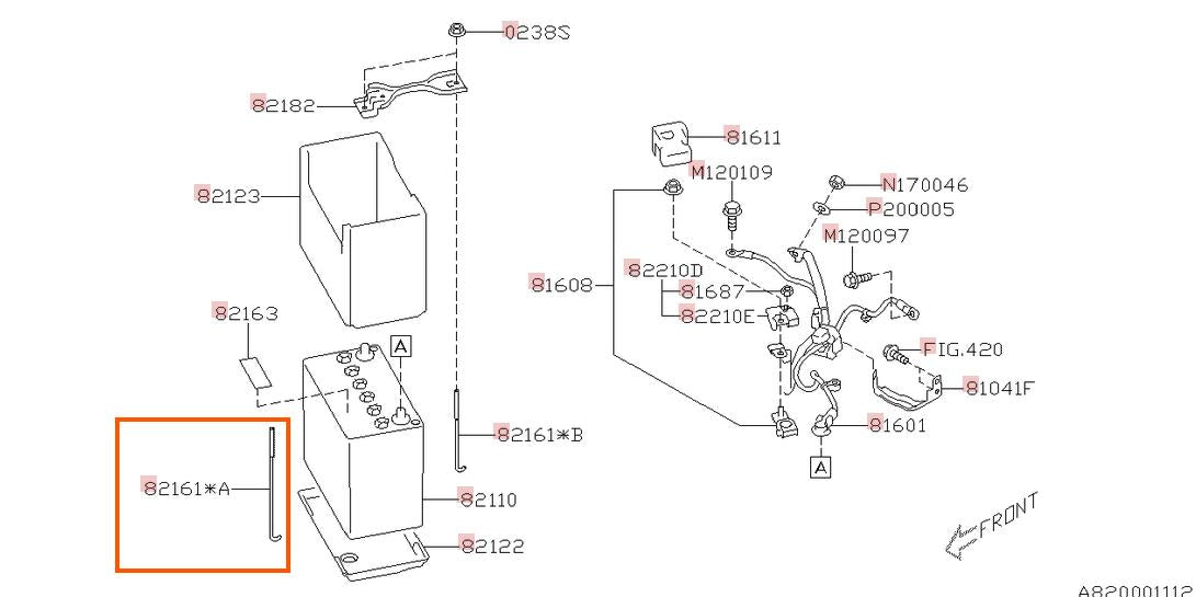 Subaru OEM Battery Front Bolt Subaru WRX 08-26 / STI 08-21 | 82161AG001