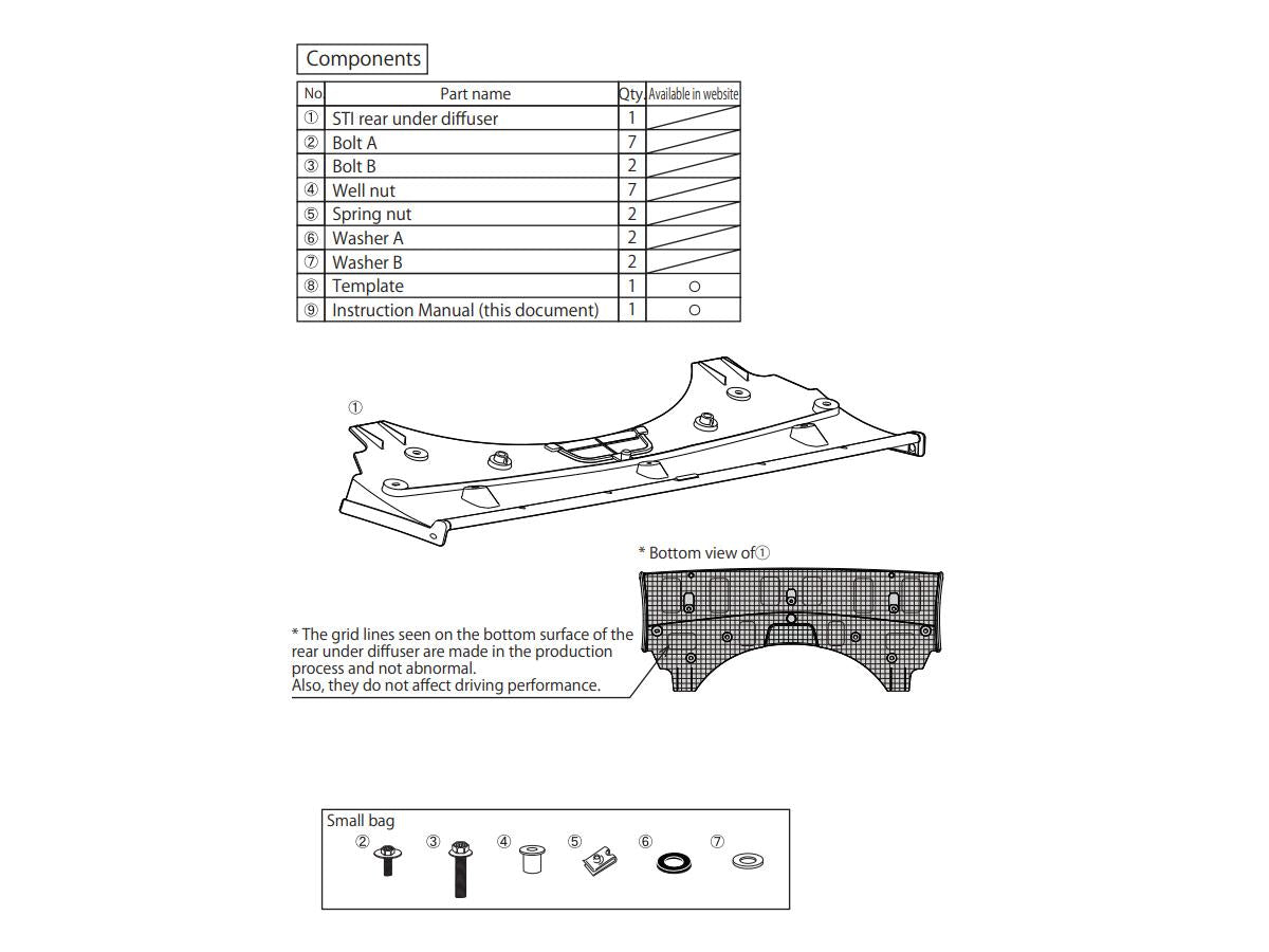 Subaru OEM Black STI Rear Under Spoiler Subaru WRX 2022-2026 | E5610VC110