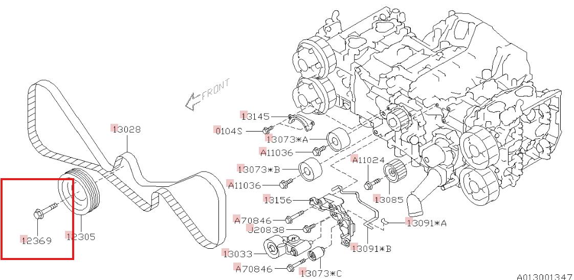 Subaru OEM Bolt Crankshaft Pulley (#12369) Subaru WRX 2019-2026 | 12369AA140