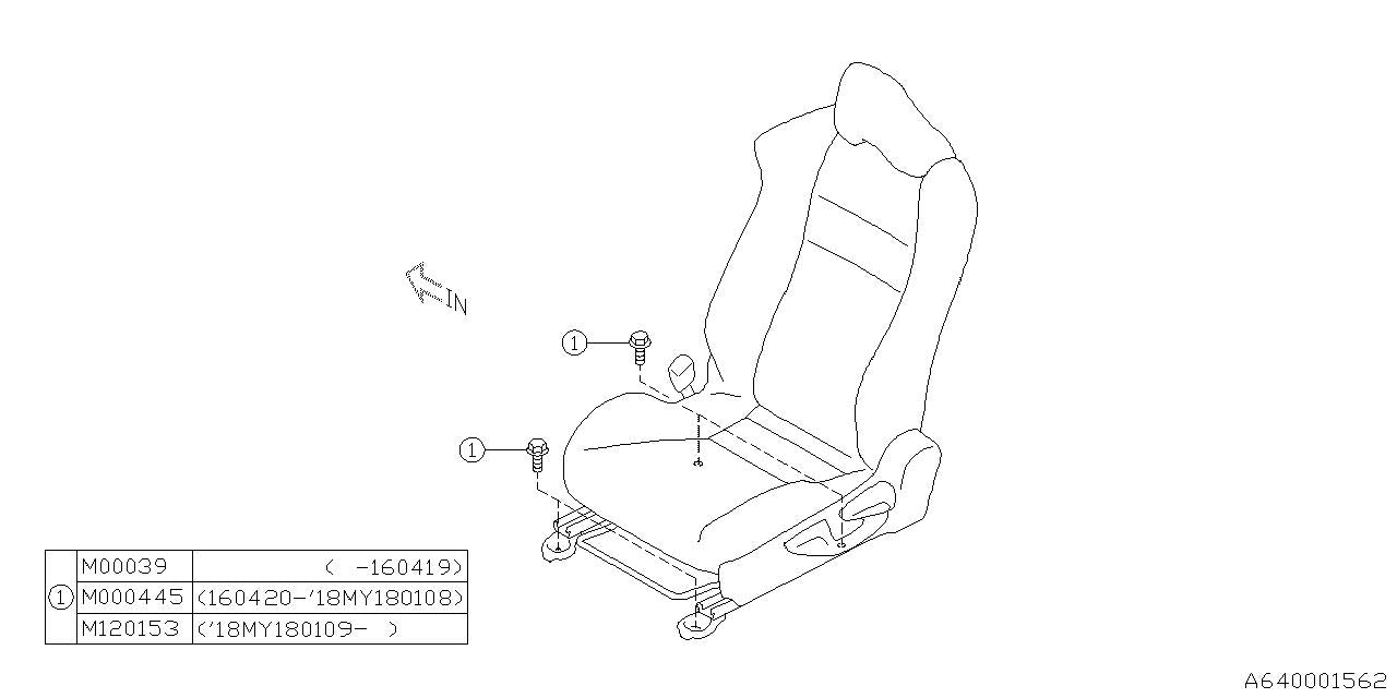 Subaru OEM Bolt Torx Seat Rail 10x28 Subaru BRZ 2013-2016 | 901000390