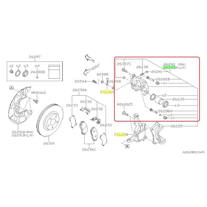 Subaru OEM Brake Caliper - Front Left Subaru WRX 2022-2026 | 26292SJ012