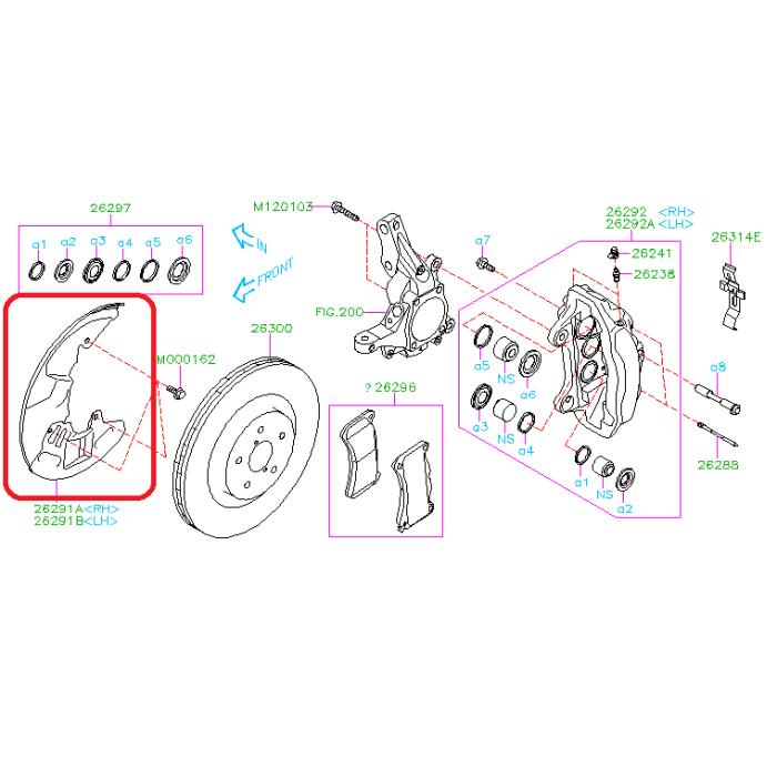 Subaru OEM Brake Dust Shield - Front Left 18-21 STI | 26290VA010