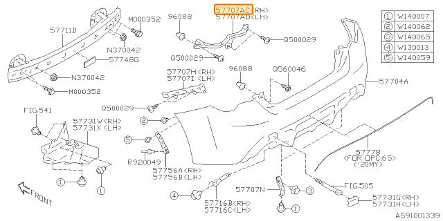 Subaru OEM Bumper Corner Bracket - Right Rear (13-20 BRZ) | 57707CA080