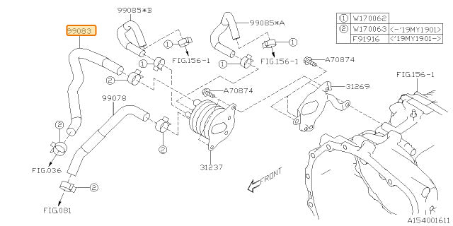 Subaru OEM CVT Coolant Hose (19+ Ascent) | 99083AA38B