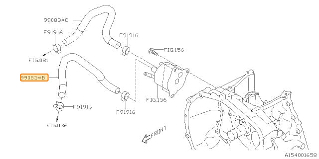 Subaru OEM CVT Cooler Coolant Hose (20-25 Legacy - 25D) | 99083AA68A