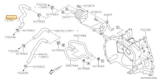 Subaru OEM CVT Cooler Hose (17-18 Forester) | 99083AA301
